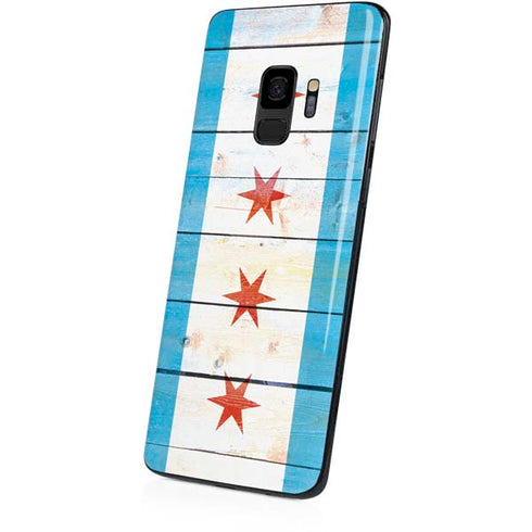 Chicago Flag Light Wood Galaxy S9 Skin